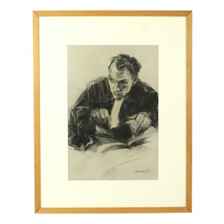 Herwig Driesschaert, Portrait Composition, 1974, Charcoal on Paper, Framed For Sale