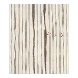 Striped Vintage Wool Kilim Rug - 6`11" X 8`2" For Sale