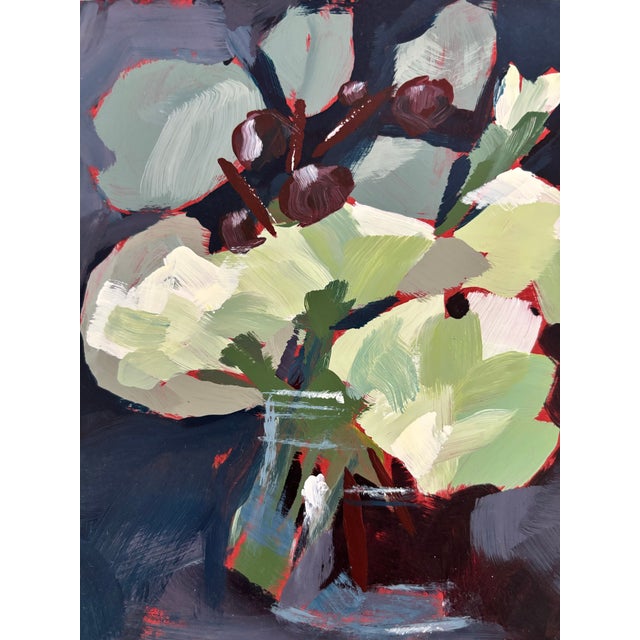 “Nocturne in Bloom” Original Acrylic Modern Floral Still Life by Linda McDonough For Sale - Image 9 of 10