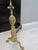 Art Nouveau Late 18th Century Pair of French Claw Foot Fleur D Elise Finial Brass Andirons For Sale - Image 3 of 7