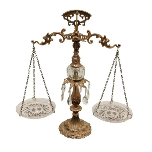 1960s Hollywood Regency Ornate French Style Decorative Balance Scale For Sale - Image 9 of 9