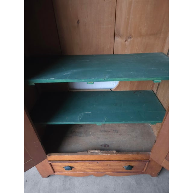 19th Century Antique European Pine Wardrobe Cabinet For Sale - Image 11 of 12