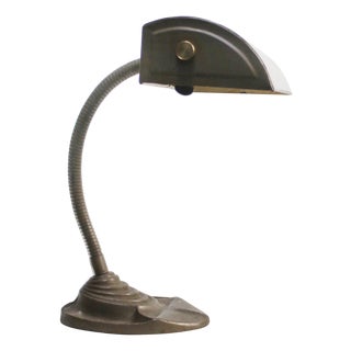 American Industrial Metal and Cast Iron Table Light For Sale