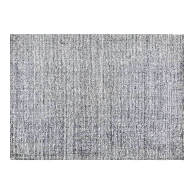 Contemporary Indian Modern Hand Loom Wool & Bamboo Rug 10X14 For Sale