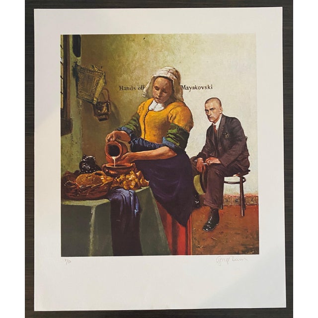Printmaking Materials George Deem, American Artist George Deem Signed Color Lithograph Titled Hands Off Mayakovsky For Sale - Image 7 of 7