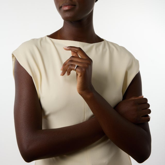 1950s Mid Century Diamond Platinum Engagement Ring, Size 5.5 For Sale - Image 4 of 5