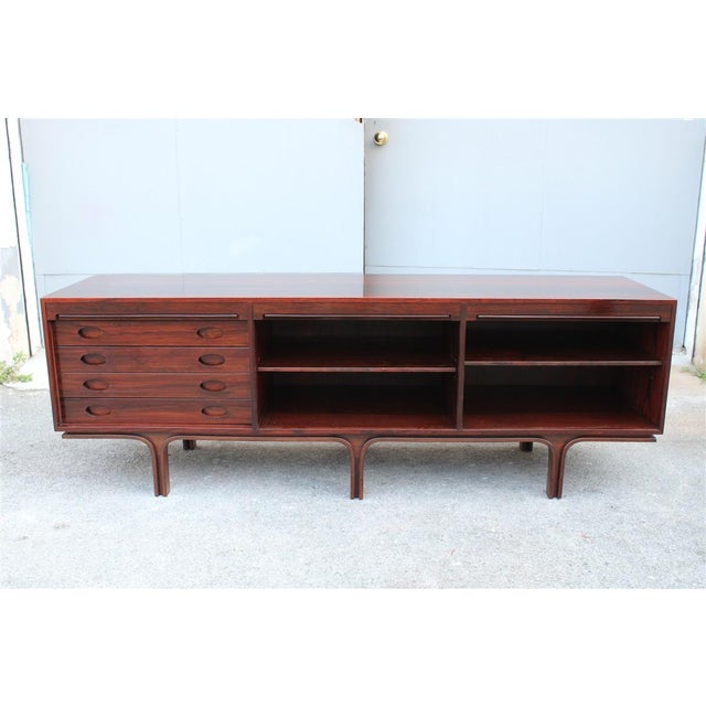 Low Rosewood Sideboard by Gianfranco Frattini for Bernini, 1960s For Sale - Image 10 of 17