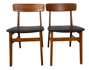 Vintage Teak Dining Chairs, Denmark, 1960s, Set of 2