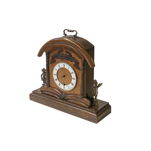 Vintage Shanghai European Style Tourbillon Wheels Clock Display For Sale In San Francisco - Image 6 of 9