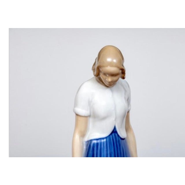 Vintage Bing & Grøndahl Girl With Geese Porcelain Sculpture by Axel Locher For Sale In New York - Image 6 of 6