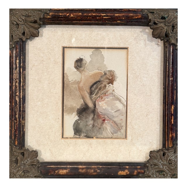 Pompeo Mariani, Female Figure, 19th Century, Watercolor For Sale