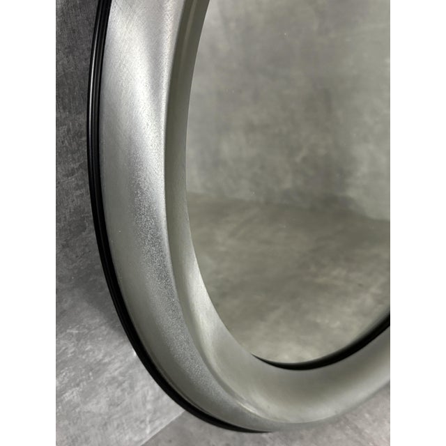 1970s Vintage Circular Steel Wall Mirror, 1970s For Sale - Image 5 of 6