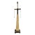 Travertine and Bronze Finish Obelisk Shape Table Lamp For Sale