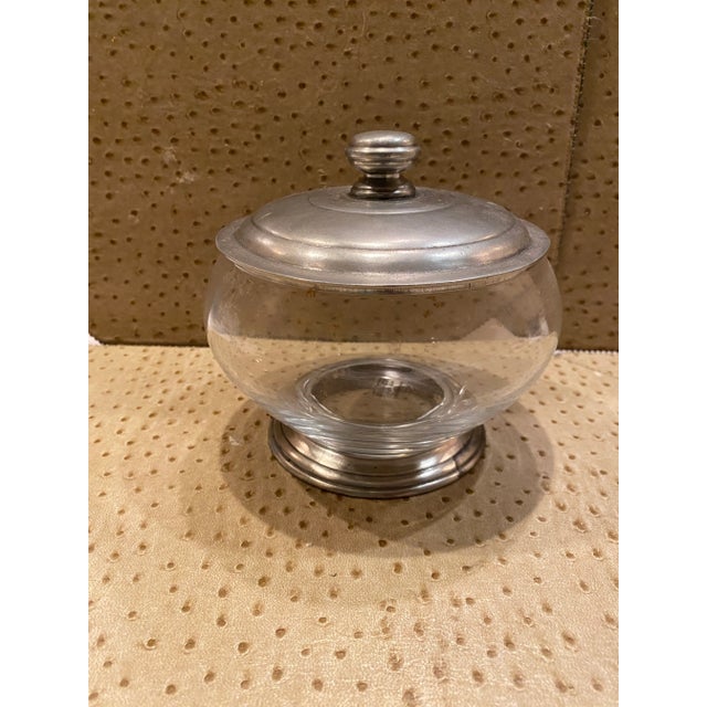 1990s 1990s Arte Italica Glass and Pewter Jar With Pewter Cover For Sale - Image 5 of 8