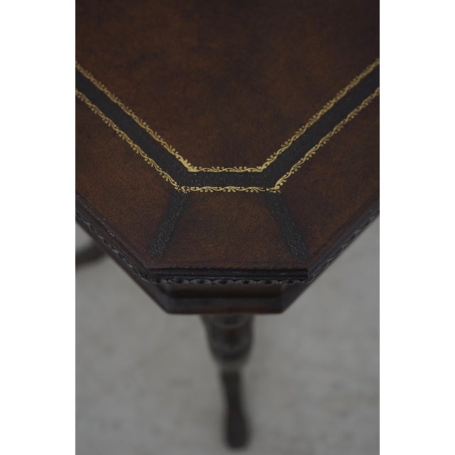 Leather Top Metal Base 1 Drawer Console Table For Sale - Image 11 of 18