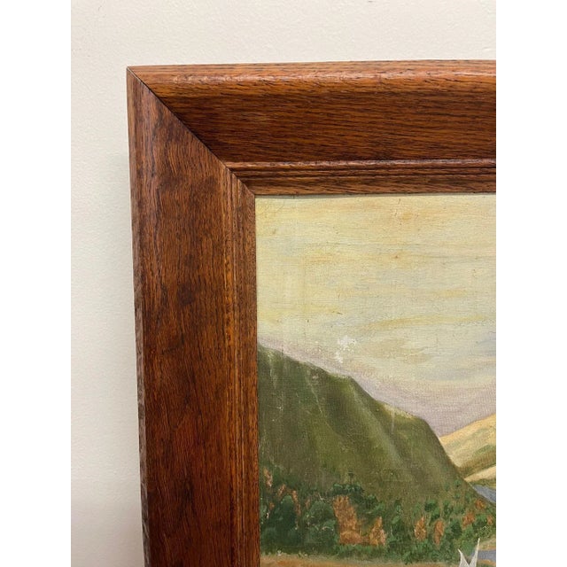 Vintage Original Framed and Signed Lakeside Landscape Artwork. For Sale - Image 4 of 10