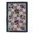 Checkerboard Vintage American Hooked Rug With Geometric and Floral Designs 3'1"x4'8" For Sale