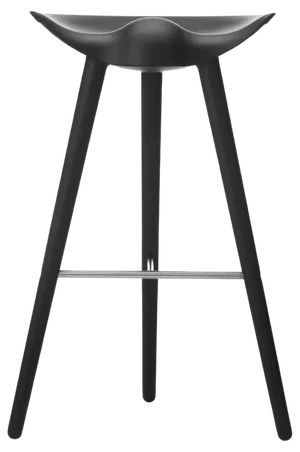 Black Beech and Stainless Steel Bar Stool by Lassen