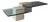 Pair of Italian Travertine and Cantilevered Glass Coffee Tables For Sale