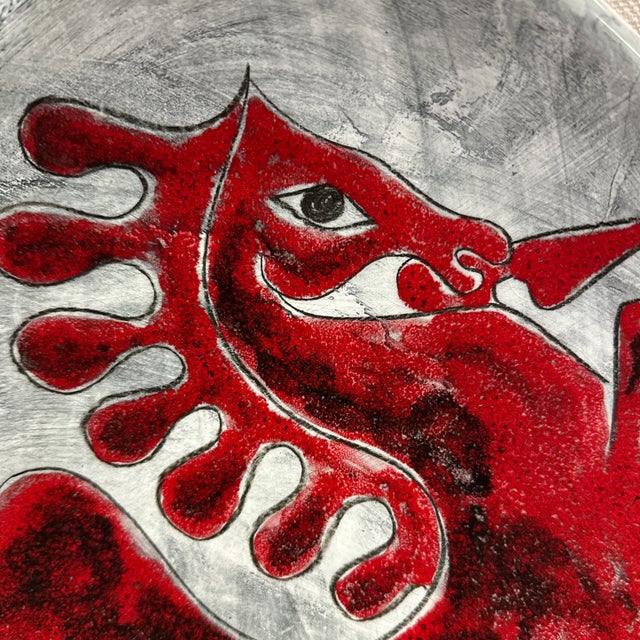 Italian mid century platter. 12.5 x 12.5 x 3” In good condition aside from one chip on back edge. See the photos.