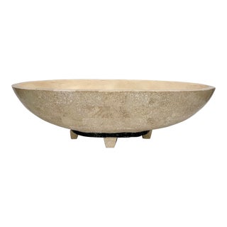 Large Maitland Smith Tessellated Stone Centerpiece Bowl For Sale