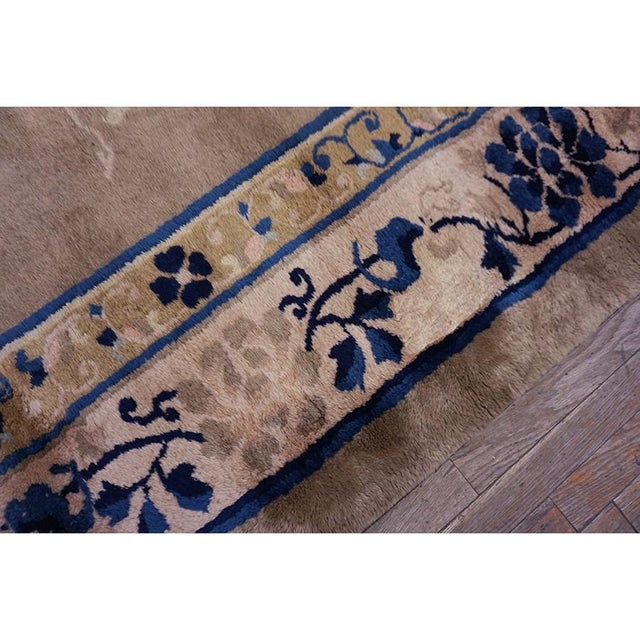 Chinese - Peking Wool Room Size Rectangle 1920s Knotted Ivory Antique Rug For Sale - Image 9 of 9