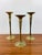 Vintage Tall Brass Graduated Size Set of 3 Candle Holders For Sale - Image 4 of 6