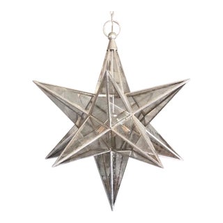 Visual Comfort Burnished Silver Moravian Star Pendant Light For Sale
