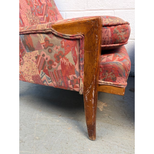 Red Pair of Mid-Century Gondola Style Handle Backed Lounge Chairs For Sale - Image 8 of 11