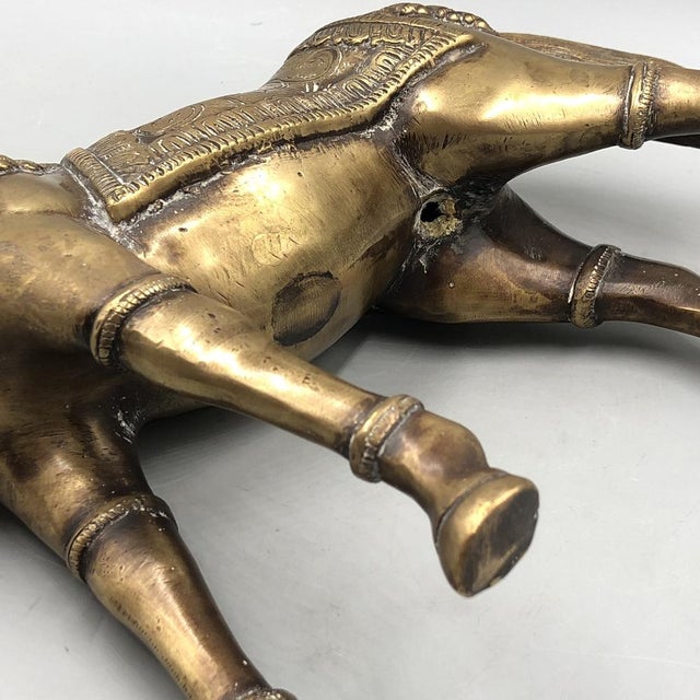 Vintage Handmade Brass Horse Statue, 1960s For Sale - Image 14 of 16