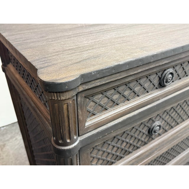 Wood Restoration Hardware Louis XVI Treillage Five Drawer Dresser For Sale - Image 7 of 12