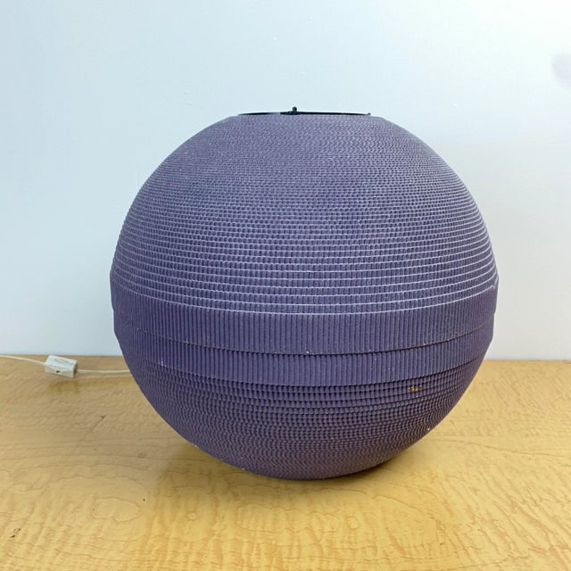 Mid-century modern table lamp by Gregory Van Pelt made by continuous strips of corrugated cardboard.