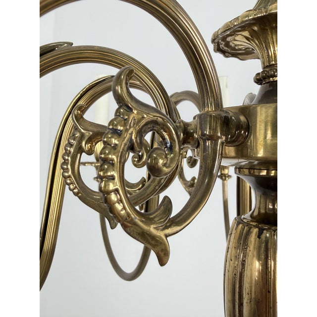 1950s Ten-Light Liberty Brass Chandelier, 1950 For Sale - Image 5 of 10