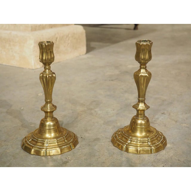 Pair of 18th Century French Gilt Bronze Candlesticks For Sale - Image 4 of 10
