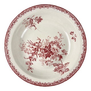 Large Fontange Hollow Dish in Earthernware from Sarreguemines, 19th-20th Century For Sale