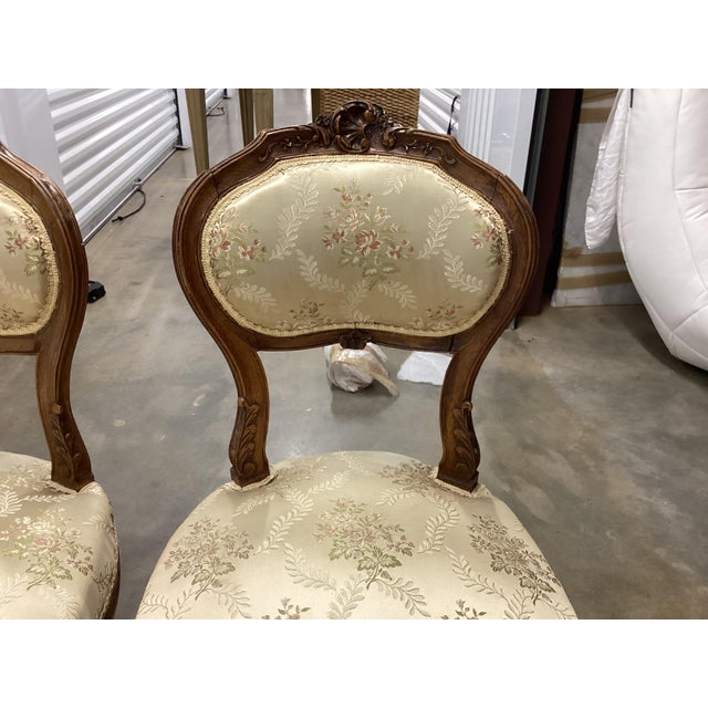 Wood French Antique Boudoir Chairs/Pair For Sale - Image 7 of 18