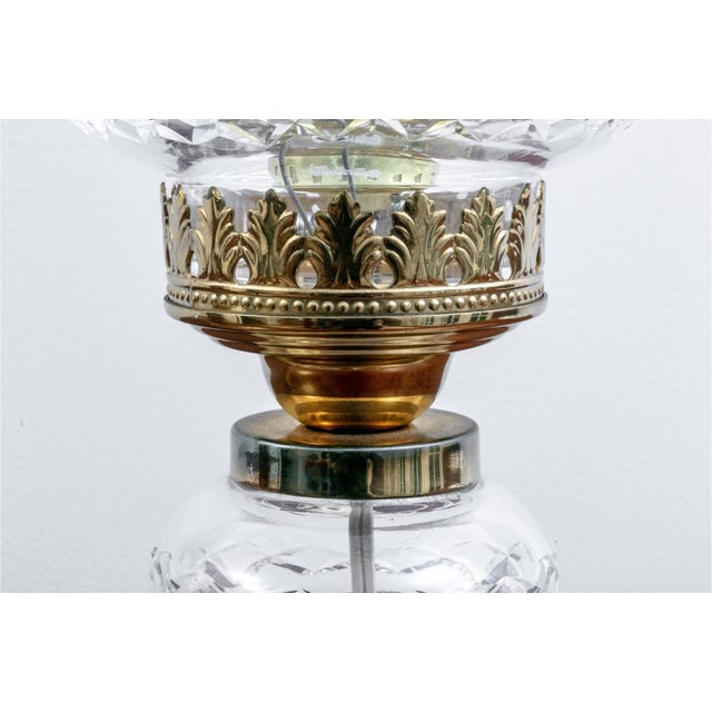 Vintage Waterford Crystal Electric Hurricane Table Lamp For Sale In Providence - Image 6 of 8