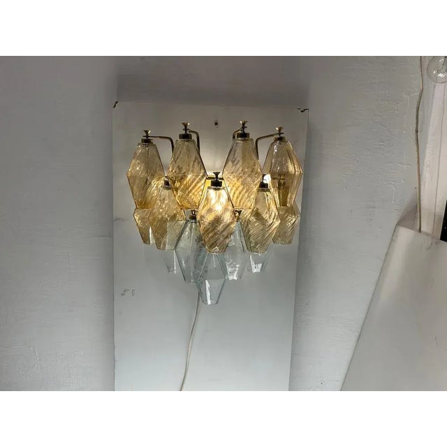 Murano Glass Polygon Sconces, 1970s, Set of 2 For Sale - Image 7 of 8