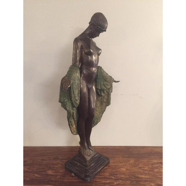 French Art Deco Bronze Dancer Figure by J.E Descomps For Sale - Image 10 of 18