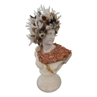 7" H. CSS Seashell Bust of Apollo For Sale