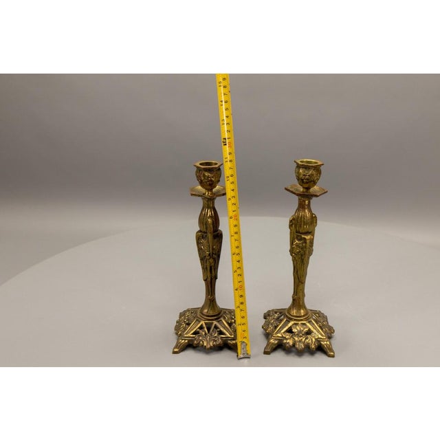French Art Deco Bronze Candlesticks with Marabou Storks, 1930s, Set of 2 For Sale - Image 18 of 18