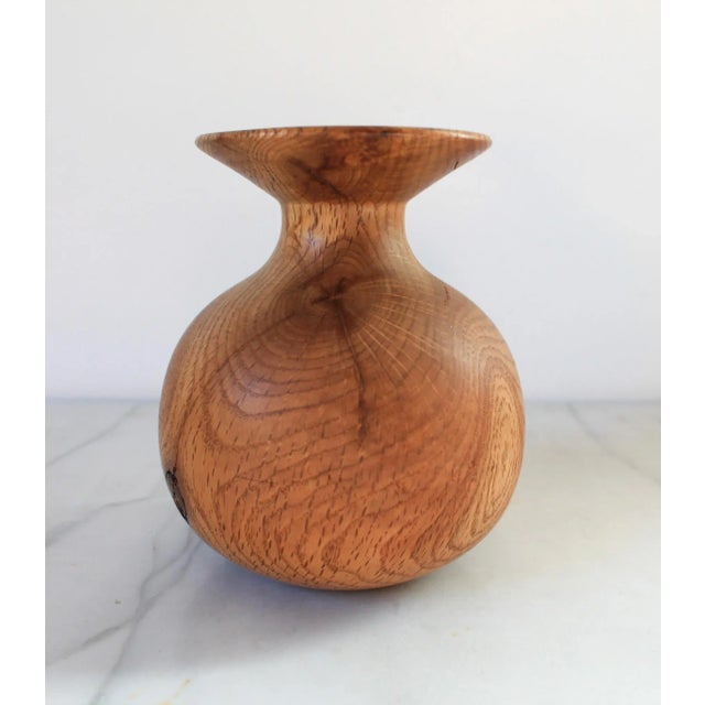 Wood Vintage Hand Turned Wood Vase For Sale - Image 7 of 8