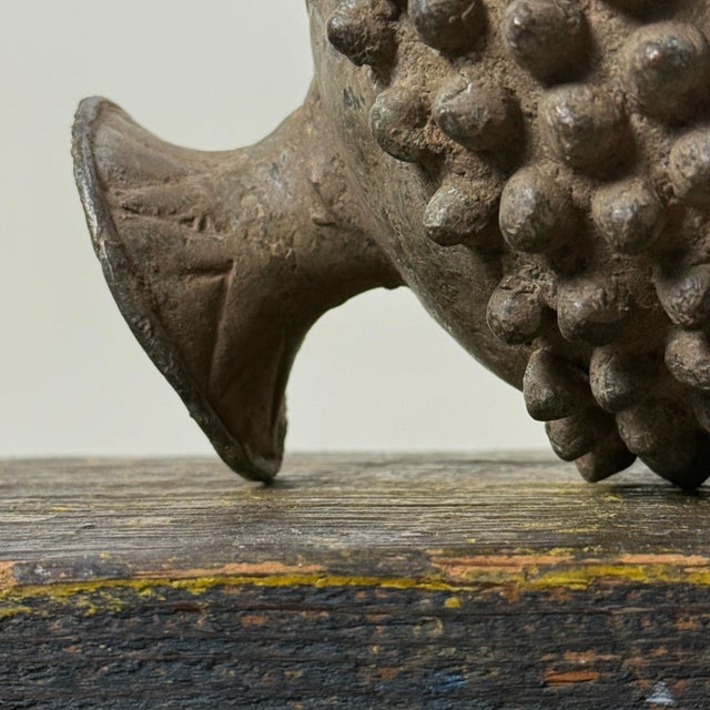 Metal Antique Lobi Bronze Folk Art Medicine Box With Zoomorphic Lid For Sale - Image 7 of 7