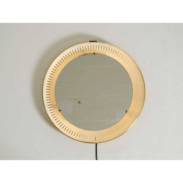 Mid-Century Round Illuminated Metal Mirror from Hillebrand, 1966 For Sale - Image 9 of 18
