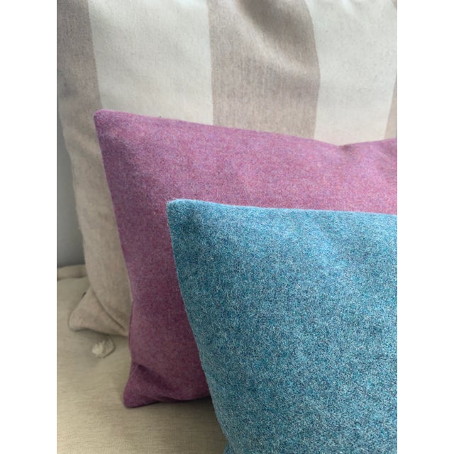 Contemporary FirmaMenta Italian Mauve Pink Sustainable Wool Lumbar Pillow For Sale - Image 3 of 6