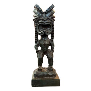 Bronze Sculpture of a Tiki by Joel Roux For Sale