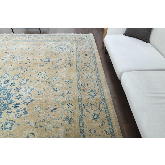 Textile 1970s Vintage Persian Handmade Wool Cotton Orange Area Rug For Sale - Image 7 of 11