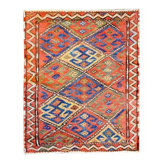 Early 20th Century Kurdish Sumak Bag Face Rug For Sale