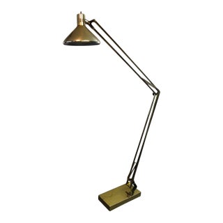 Vintage Mid Century Gold Floor Lamp For Sale