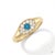 Contemporary Natural Swiss Blue Topaz Ring | Halo Cocktail Ring | Wedding Engagement Ring Us 7 For Sale - Image 3 of 3